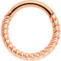 BodyCandy 14G 3/8 Rose Gold Tone Twisted Elegance Septum Clicker — main product shot