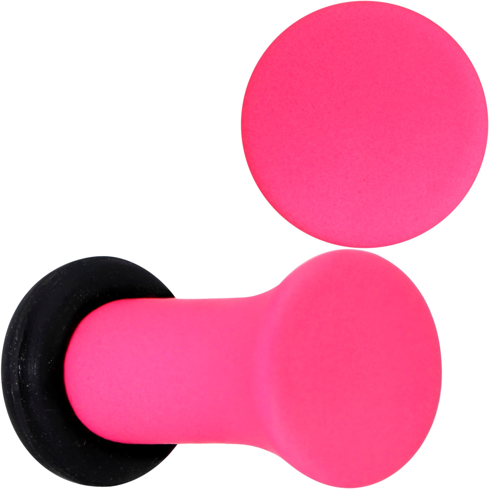 BodyCandy Hot Hot Pink Matte Single Flare Plug Set — in-use photo