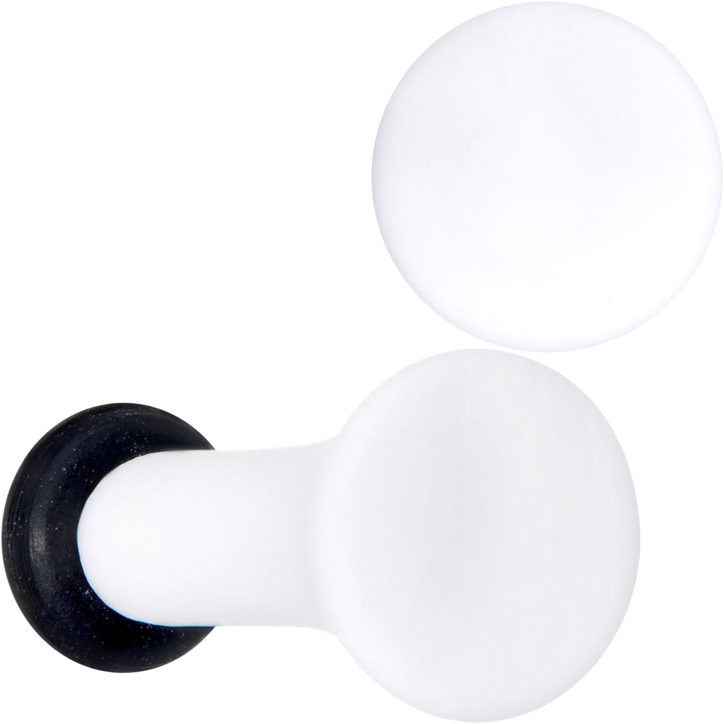 BodyCandy Wonderful White Matte Acrylic Single Flare Plug Set — back view