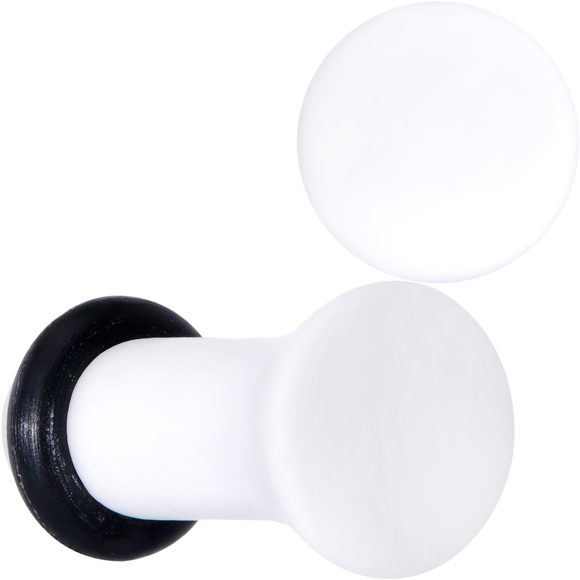 BodyCandy Wonderful White Matte Acrylic Single Flare Plug Set — in-use photo