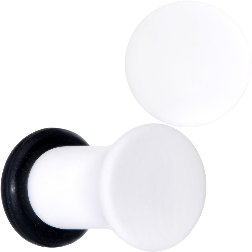 BodyCandy Wonderful White Matte Acrylic Single Flare Plug Set — size reference