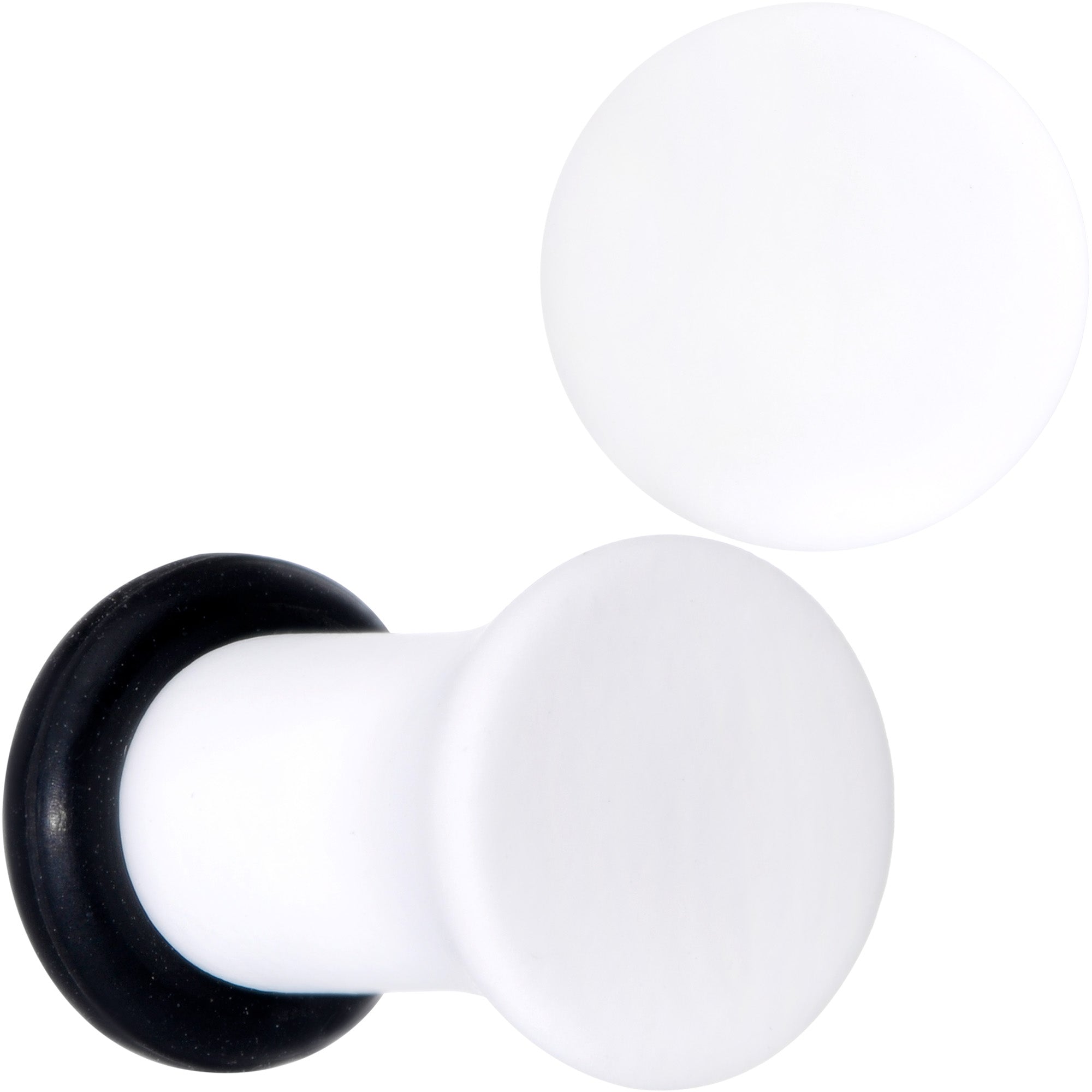 BodyCandy Wonderful White Matte Acrylic Single Flare Plug Set — size reference