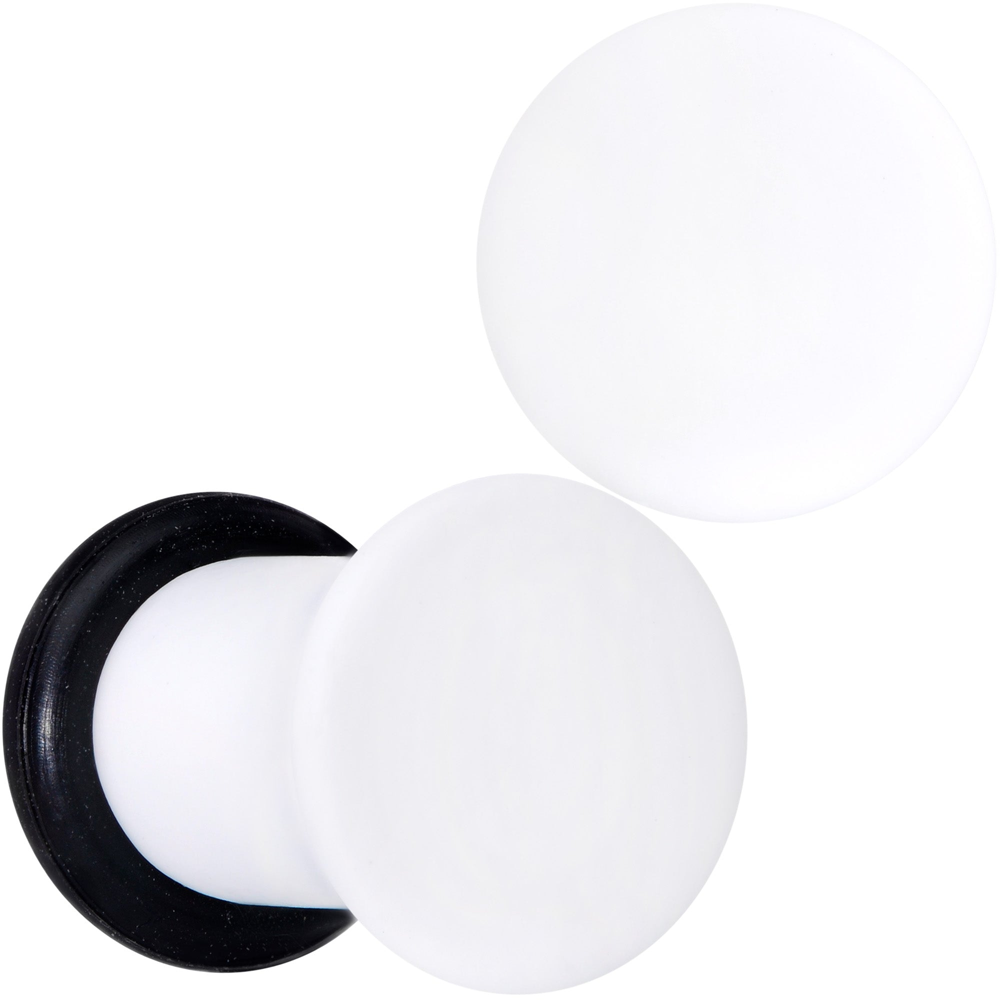 BodyCandy Wonderful White Matte Acrylic Single Flare Plug Set — color detail