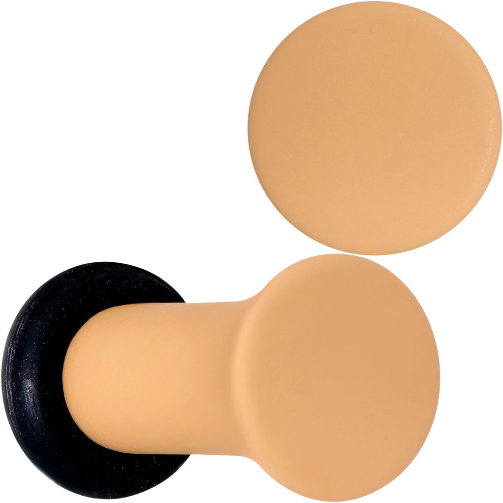 BodyCandy Terrific Tan Matte Acrylic Single Flare Plug Set — in-use photo