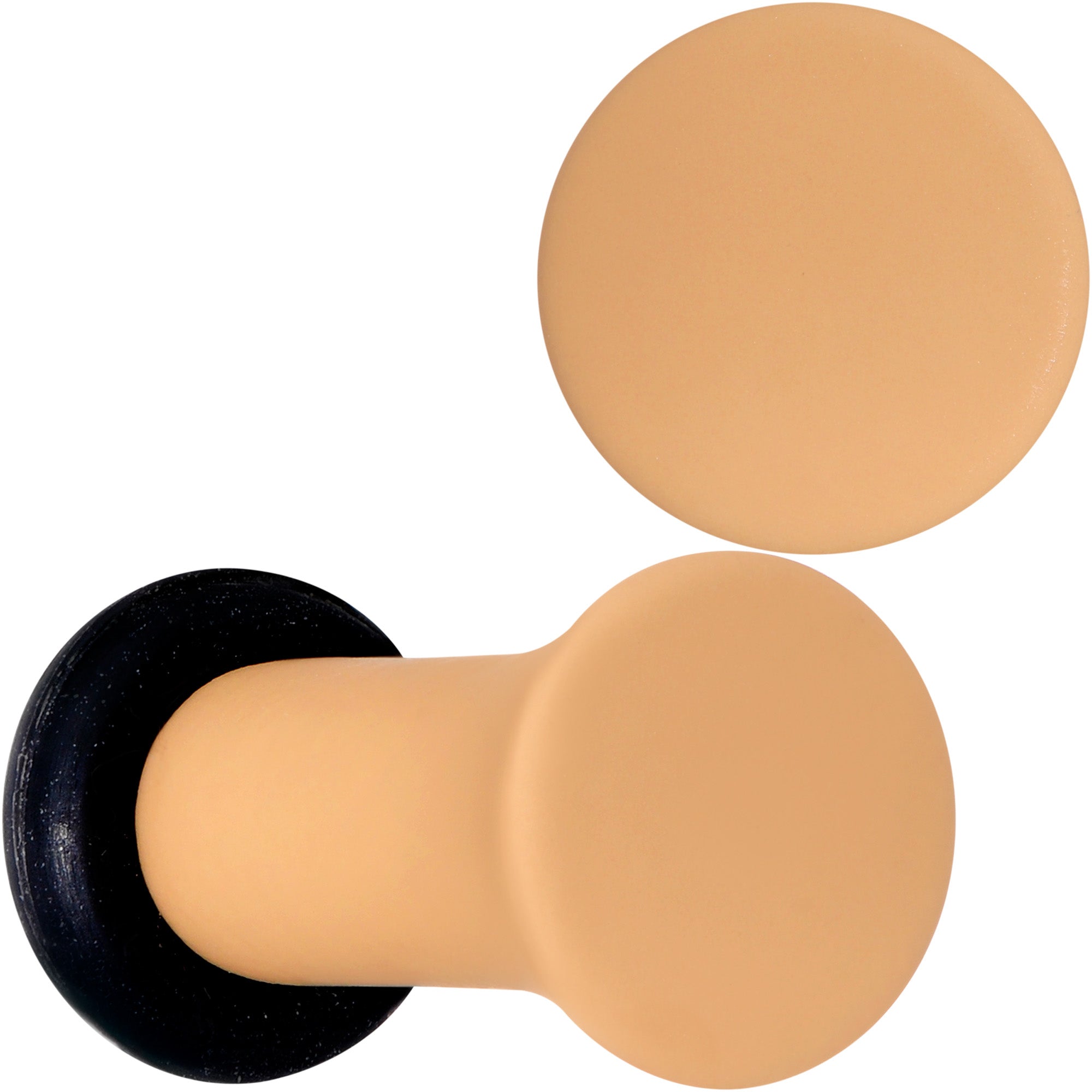 BodyCandy Terrific Tan Matte Acrylic Single Flare Plug Set — in-use photo