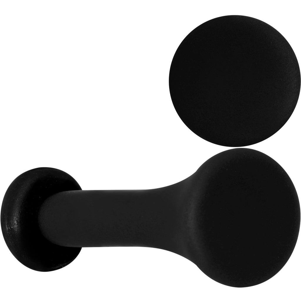 BodyCandy Beauteous Black Matte Acrylic Single Flare Plug Set — main product shot