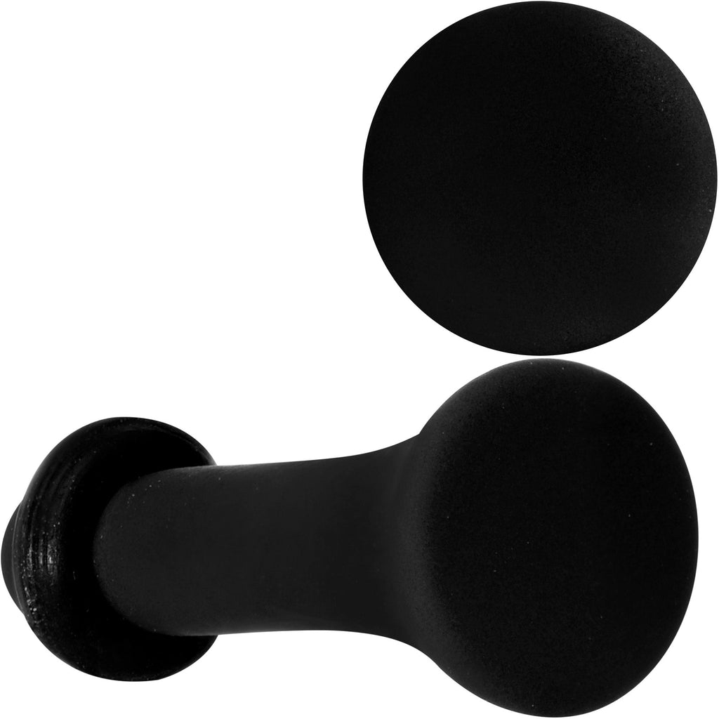 BodyCandy Beauteous Black Matte Acrylic Single Flare Plug Set — back view