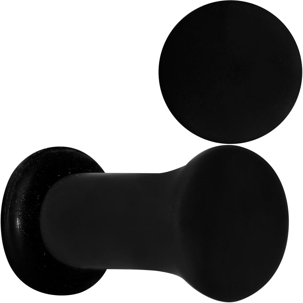 BodyCandy Beauteous Black Matte Acrylic Single Flare Plug Set — in-use photo