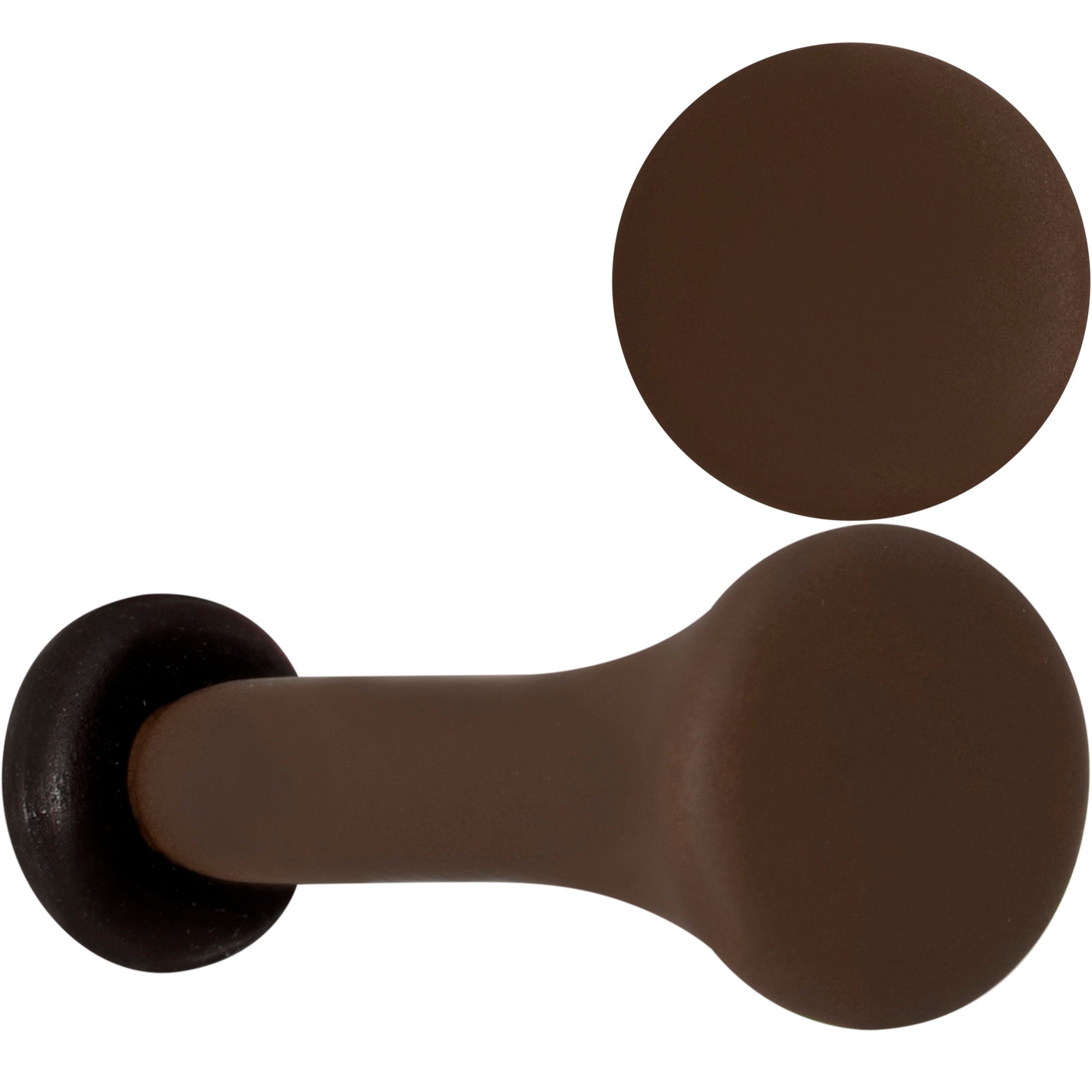 BodyCandy Delicious Dark Brown Matte Acrylic Single Flare Plug Set — main product shot
