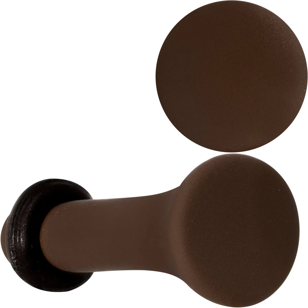 BodyCandy Delicious Dark Brown Matte Acrylic Single Flare Plug Set — back view