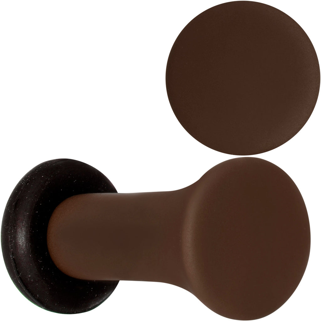 BodyCandy Delicious Dark Brown Matte Acrylic Single Flare Plug Set — alternative angle