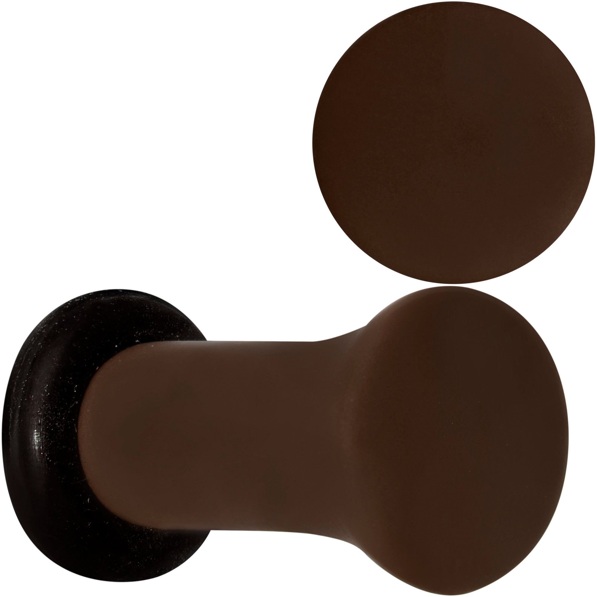 BodyCandy Delicious Dark Brown Matte Acrylic Single Flare Plug Set — in-use photo