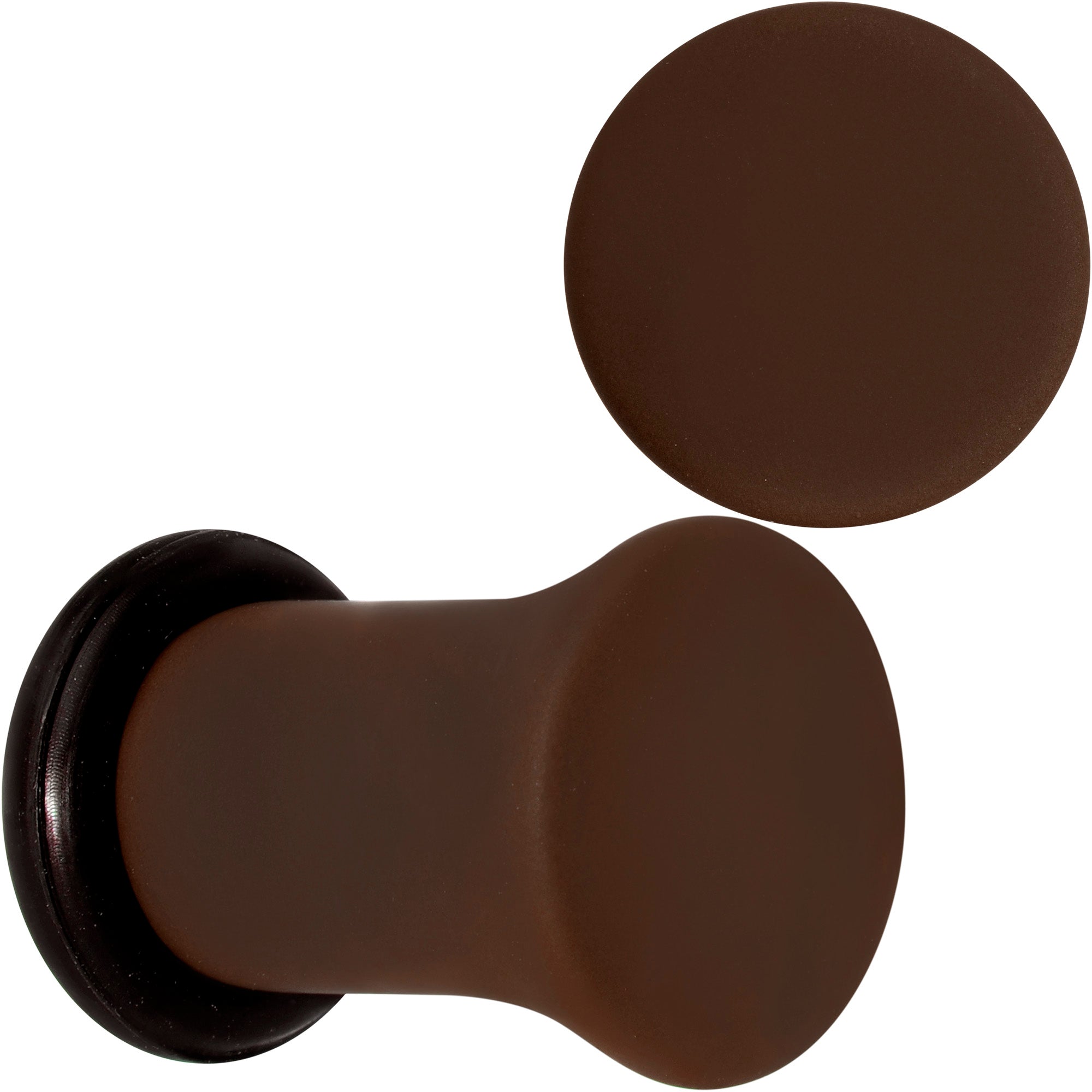 BodyCandy Delicious Dark Brown Matte Acrylic Single Flare Plug Set — color detail