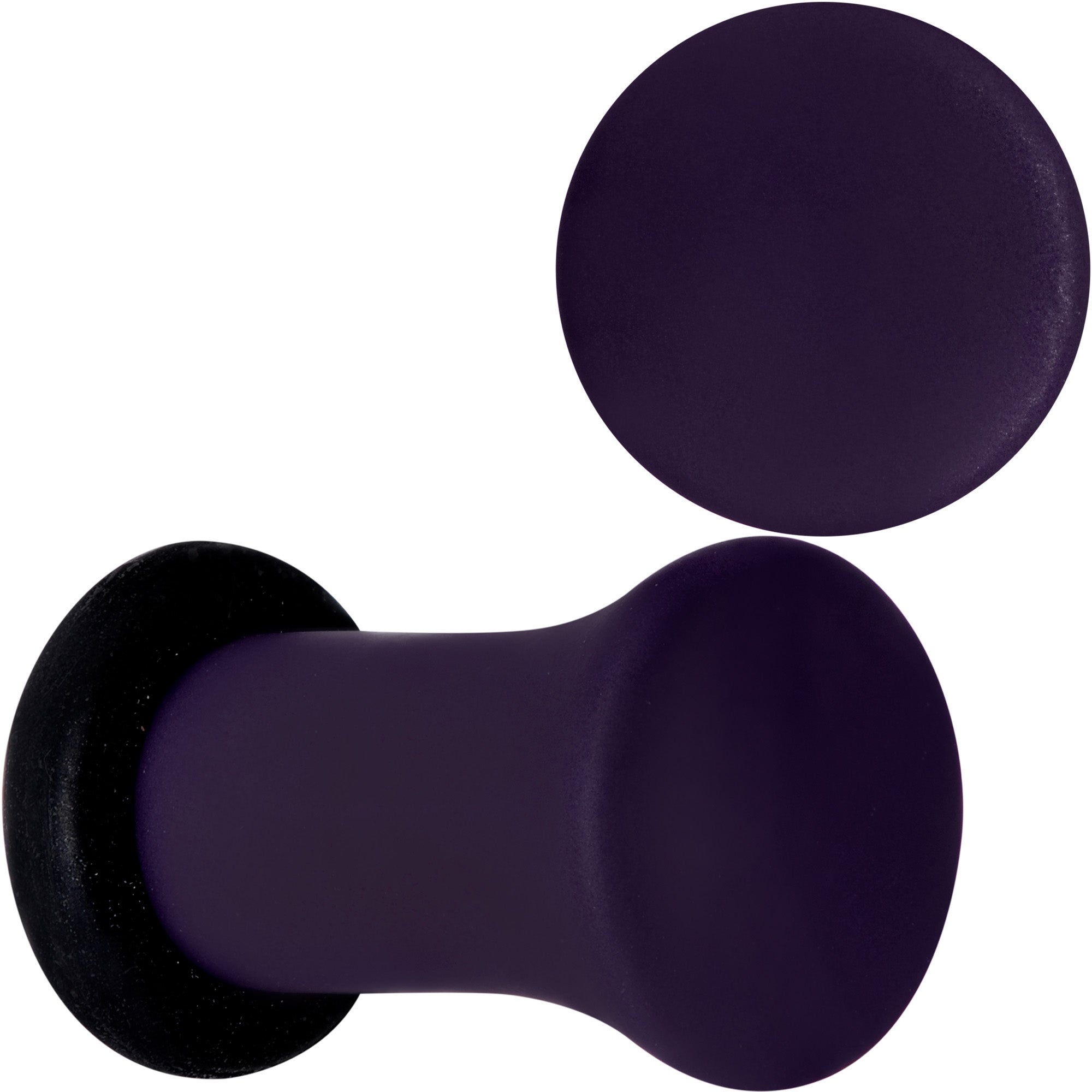 BodyCandy Perfectly Purple Matte Acrylic Single Flare Plug Set — size reference