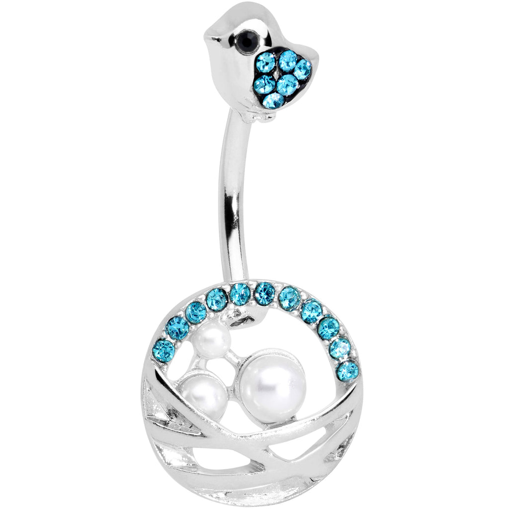 BodyCandy Aqua Gem Chick Basket of Eggs Belly Ring — main product shot