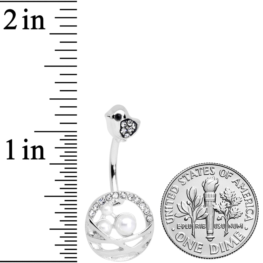 BodyCandy Clear Gem Chick Basket of Eggs Belly Ring — detail close-up