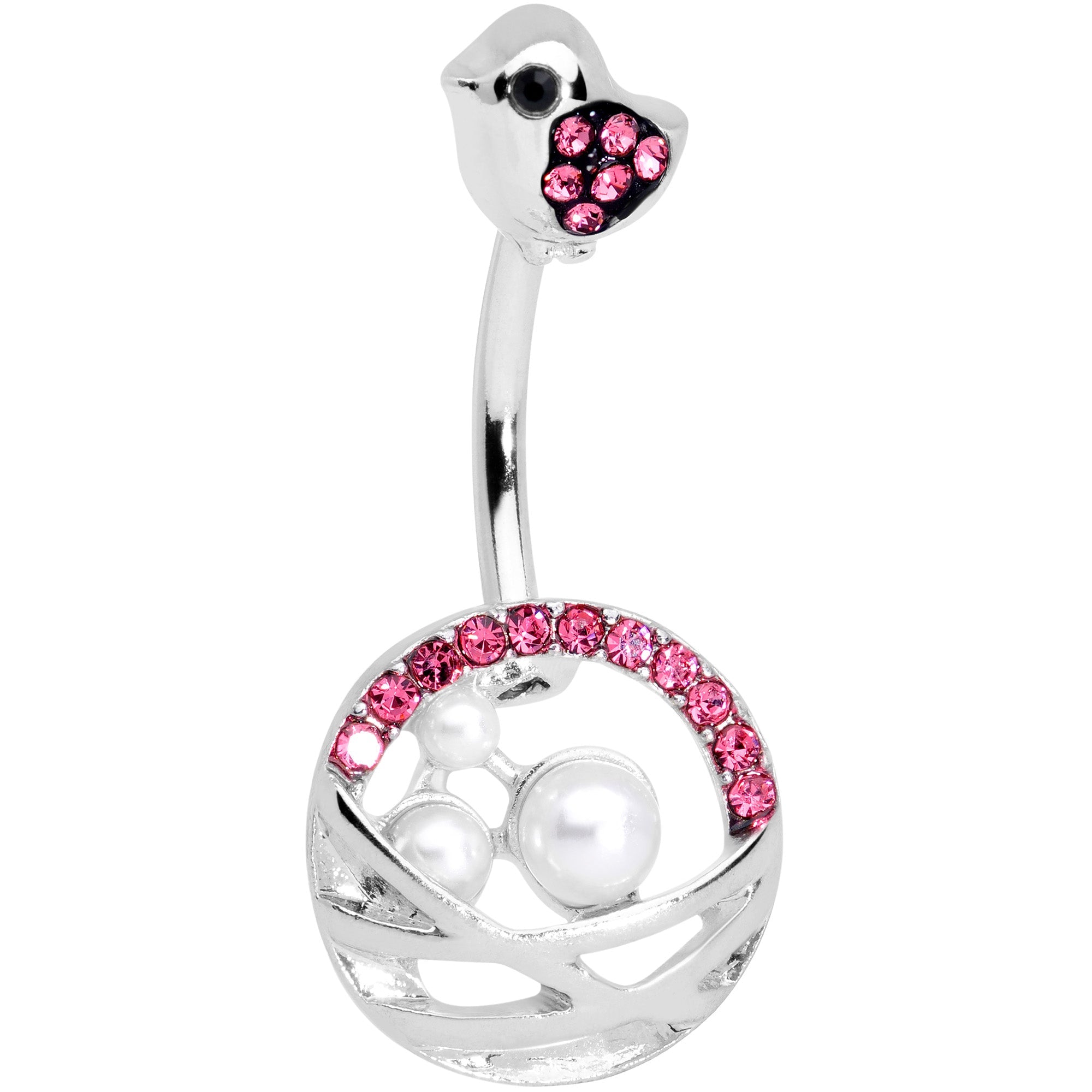 BodyCandy Pink Gem Chick Basket of Eggs Belly Ring — main product shot