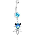 BodyCandy Clear Aqua Gem Happy Fish Dangle Belly Ring — main product shot