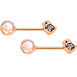 BodyCandy 14G 9/16 Clear Gem Rose Gold Tone Basket Chick Nipple Ring Set — main product shot