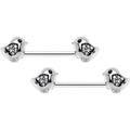 BodyCandy 14G 9/16 Clear Gem Easter Chick Nipple Ring Set — main product shot