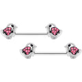 BodyCandy 14G 9/16 Pink Gem Easter Chick Nipple Ring Set — main product shot