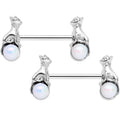 BodyCandy 14G 9/16 Aurora Orb Baby Bear Barbell Nipple Ring Set — main product shot