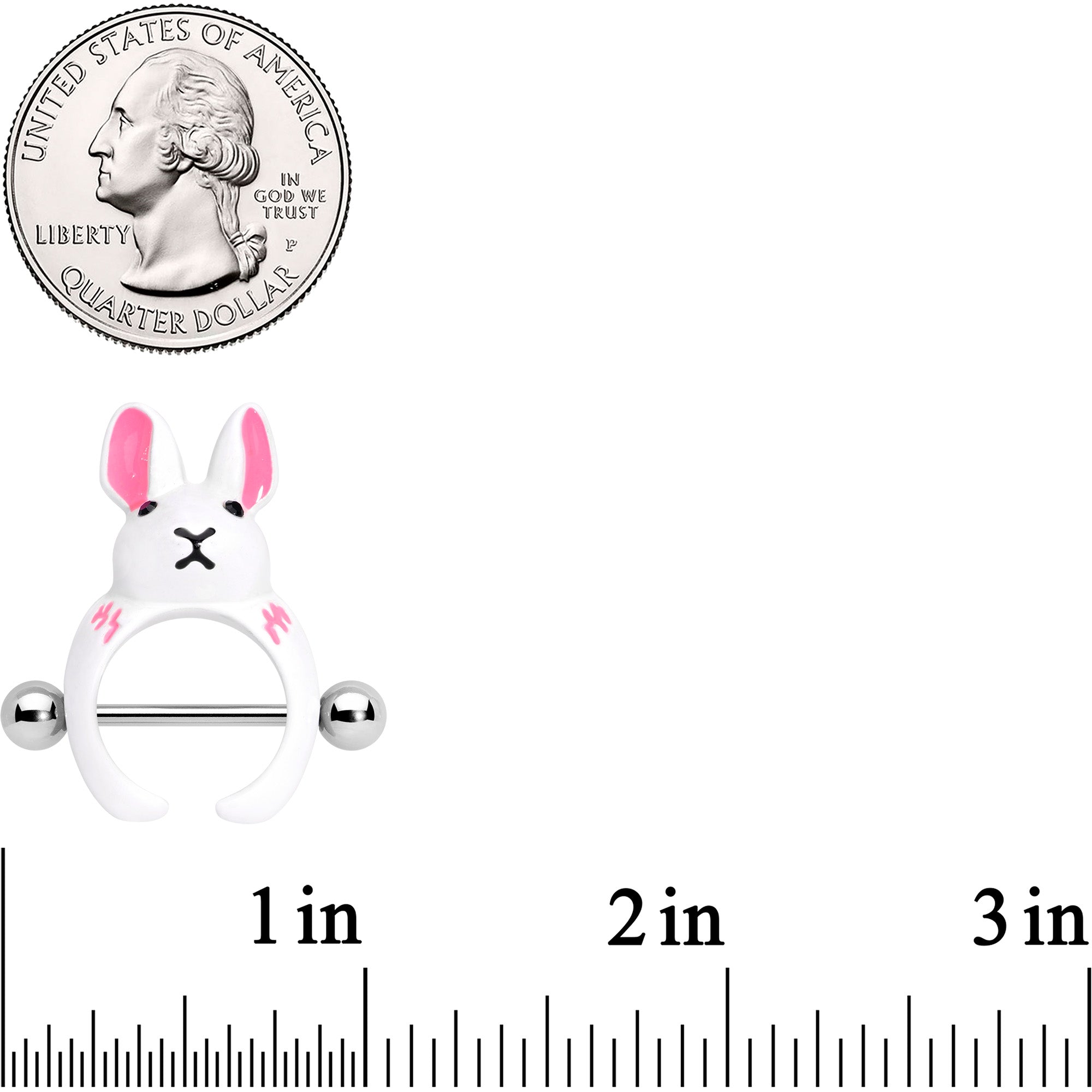 BodyCandy 14G 9/16 White Rabbit Easter Nipple Shield Set — lifestyle context