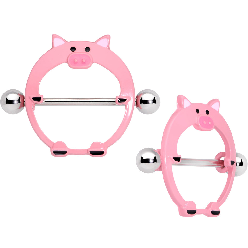 BodyCandy 14G 5/8 Pink Pig Nipple Shield Set — main product shot