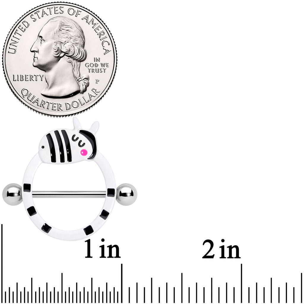 BodyCandy 14G 5/8 Zany Zebra Nipple Shield Set — lifestyle context
