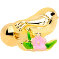 BodyCandy 16G 1/4 Gold Tone Bird Pink Flower Cartilage Tragus — main product shot
