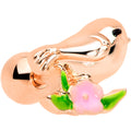 BodyCandy 16G 1/4 Rose Gold Tone Bird Pink Flower Cartilage Tragus — main product shot