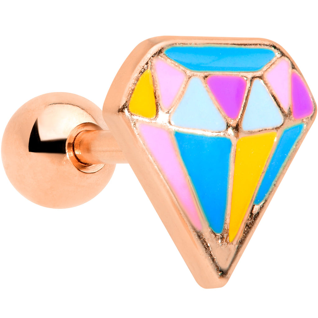 BodyCandy 16G 1/4 Rose Gold Tone Geologist Prize Cartilage Tragus — main product shot