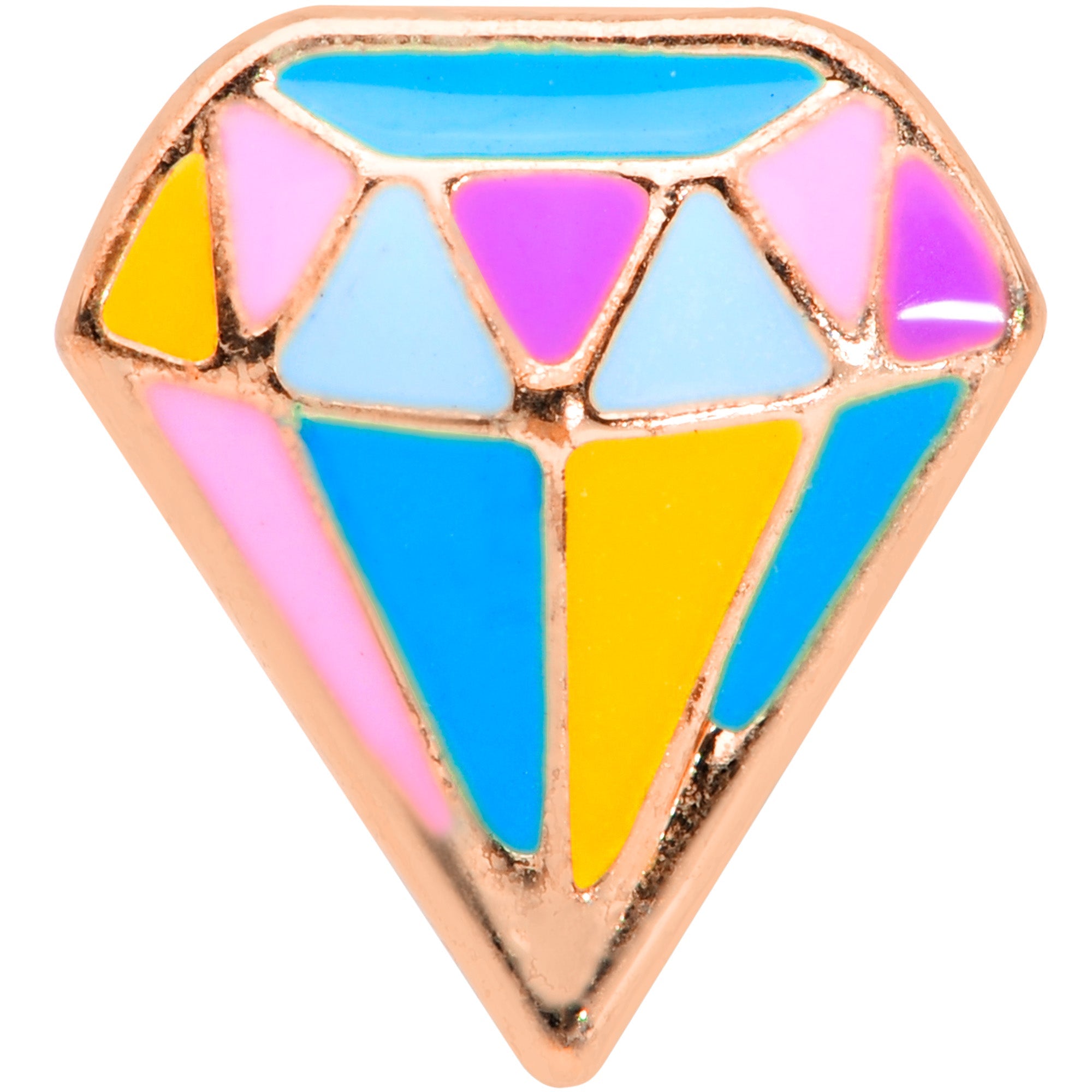 BodyCandy 16G 1/4 Rose Gold Tone Geologist Prize Cartilage Tragus — detail close-up