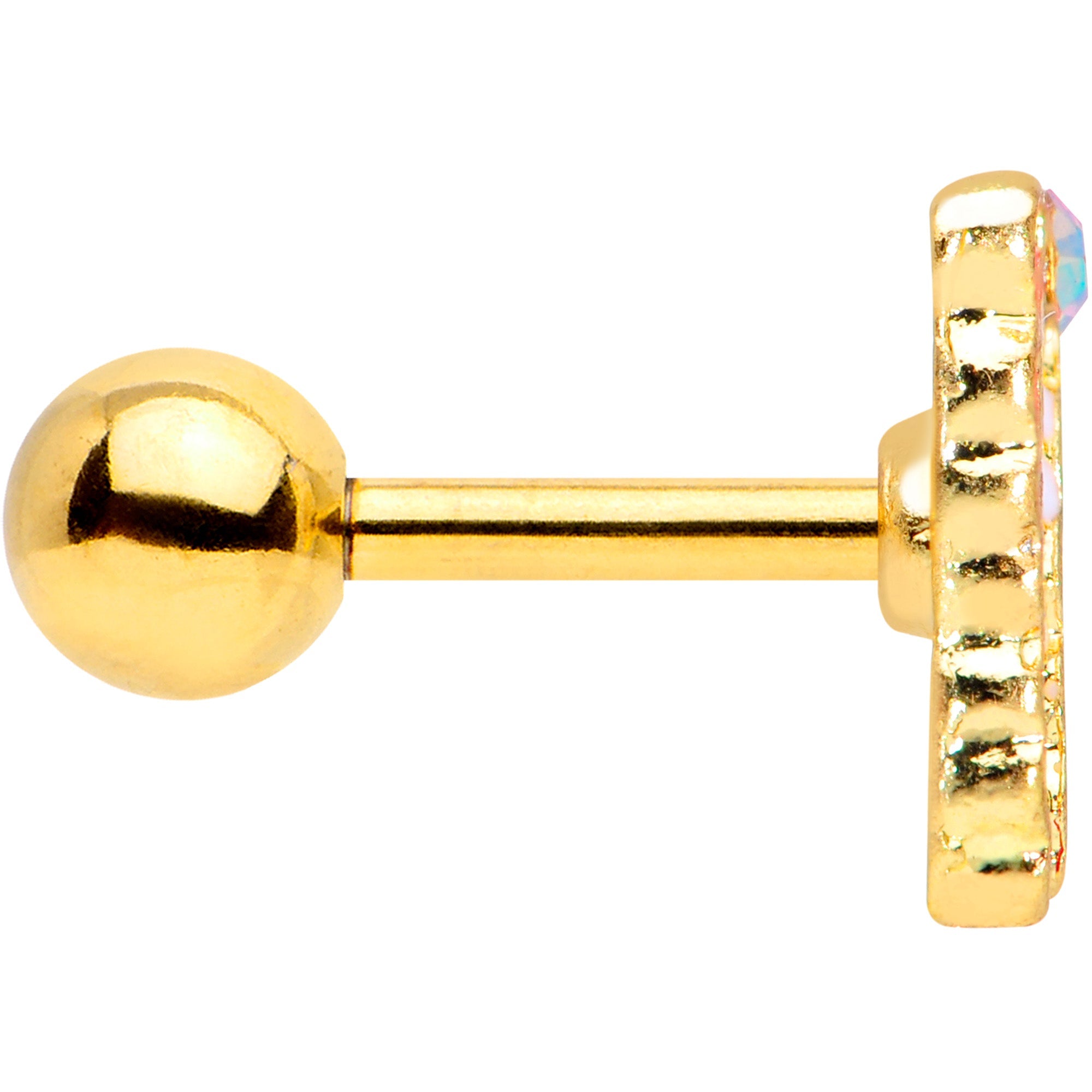 BodyCandy 16G 1/4 Aurora Gem Gold Tone Butterfly Cartilage Tragus — lifestyle context