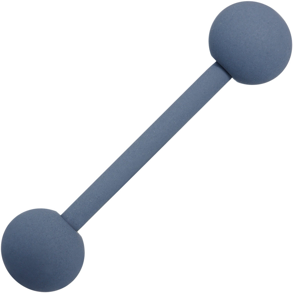 BodyCandy Gorgeous Grey Matte Barbell Tongue Ring 4mm Balls — main product shot