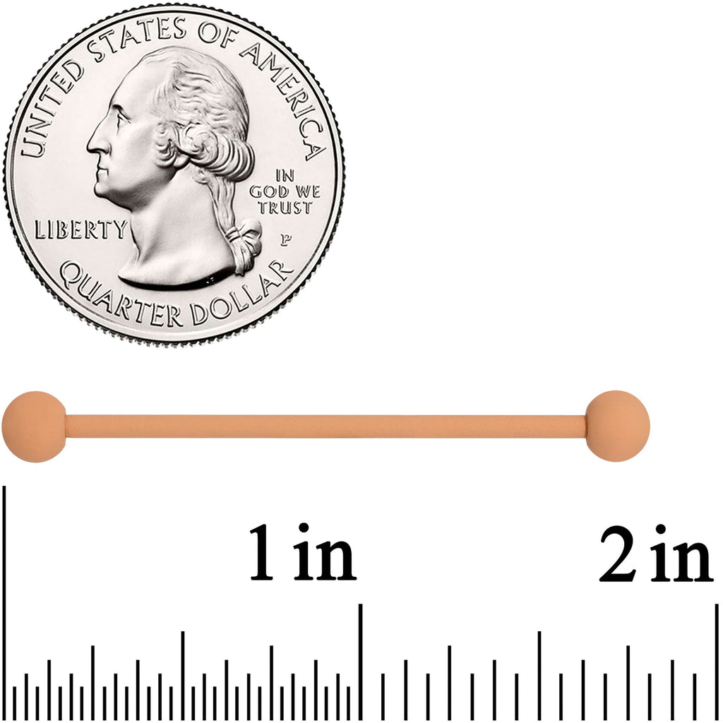 BodyCandy 14G Terrific Tan Matte Industrial Barbell 38mm — lifestyle context