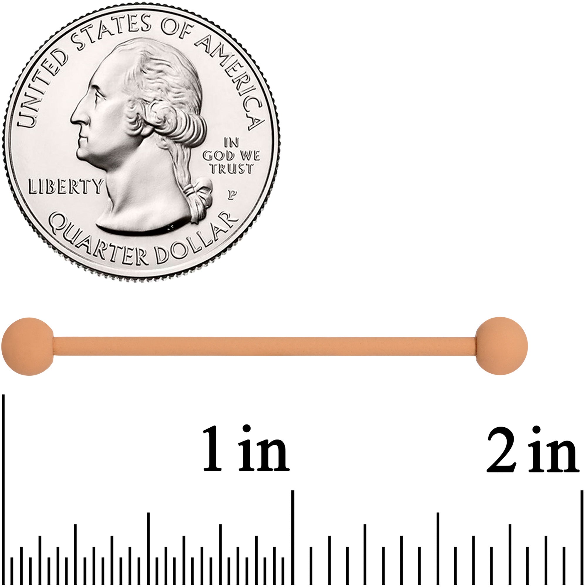 BodyCandy 14G Terrific Tan Matte Industrial Barbell 38mm — lifestyle context