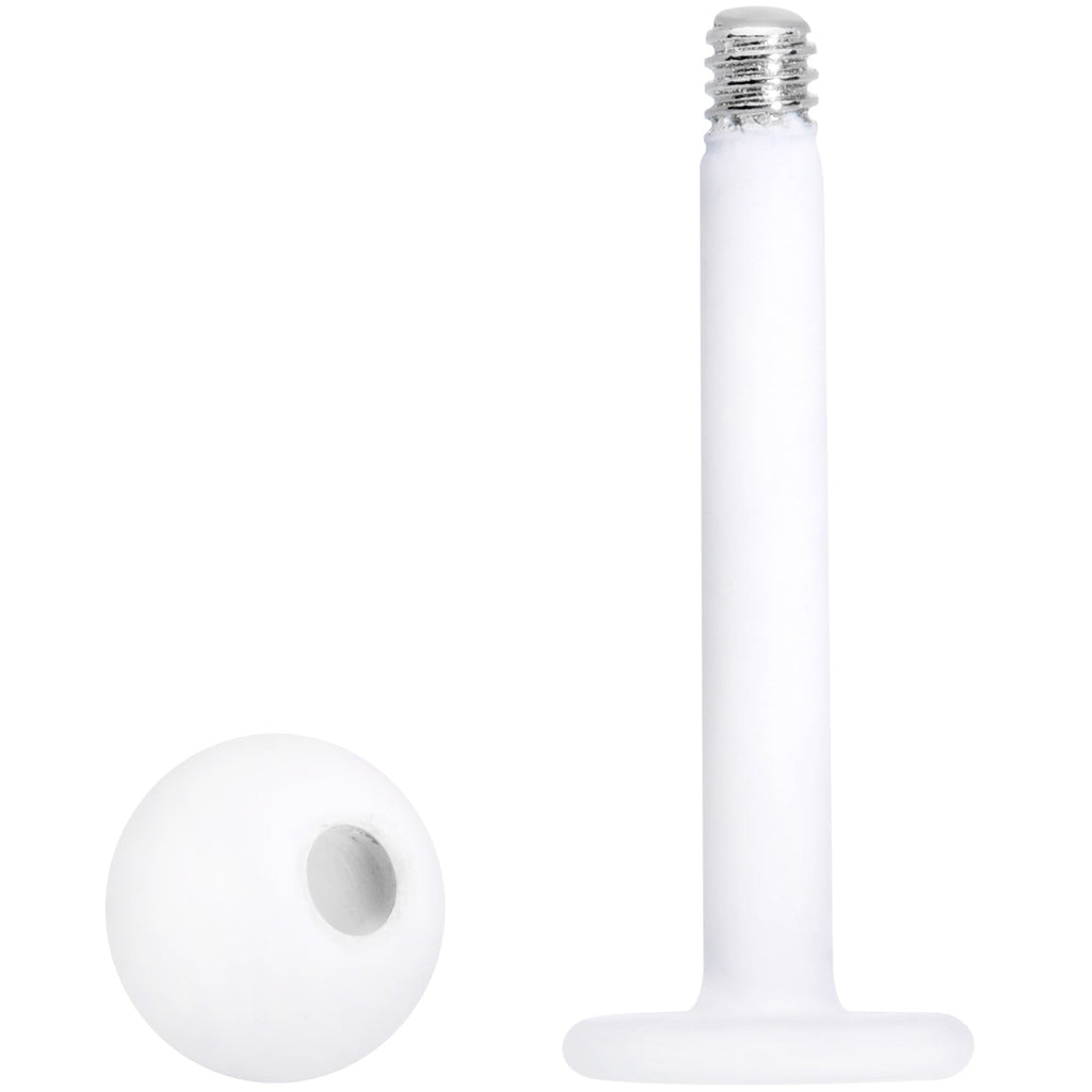 BodyCandy 16G 5/16 White Acrylic Matte Labret Monroe Tragus — side view