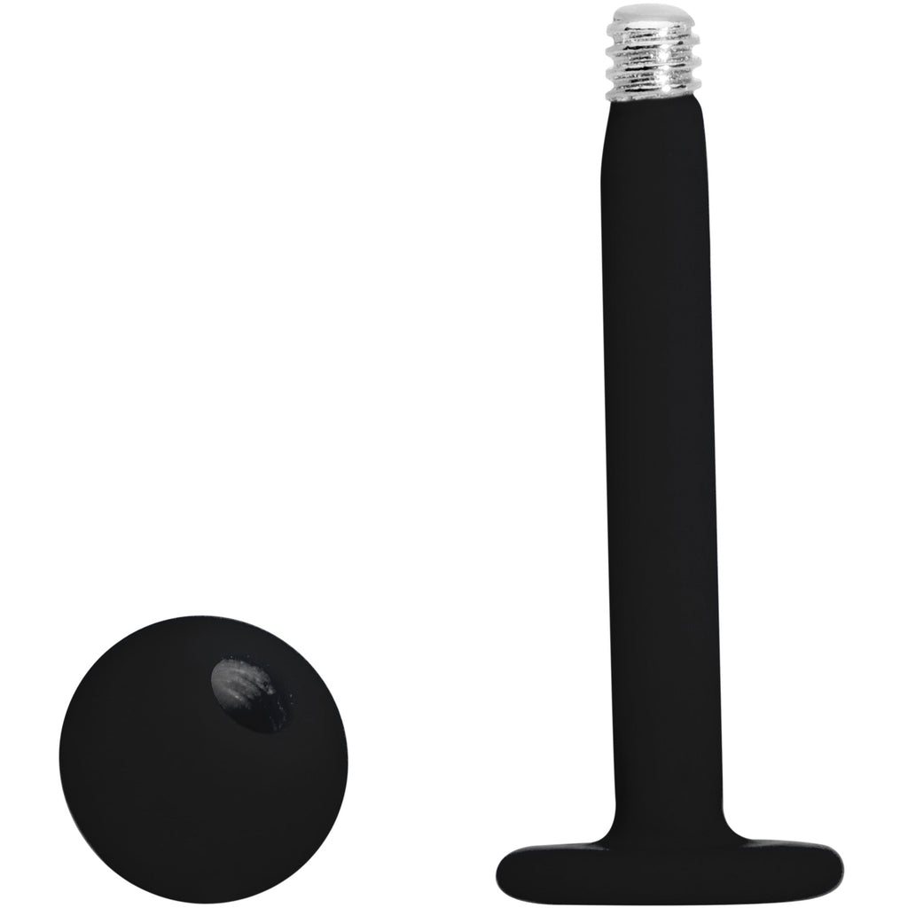 BodyCandy 16G 5/16 Black Acrylic Matte Labret Monroe Tragus — side view