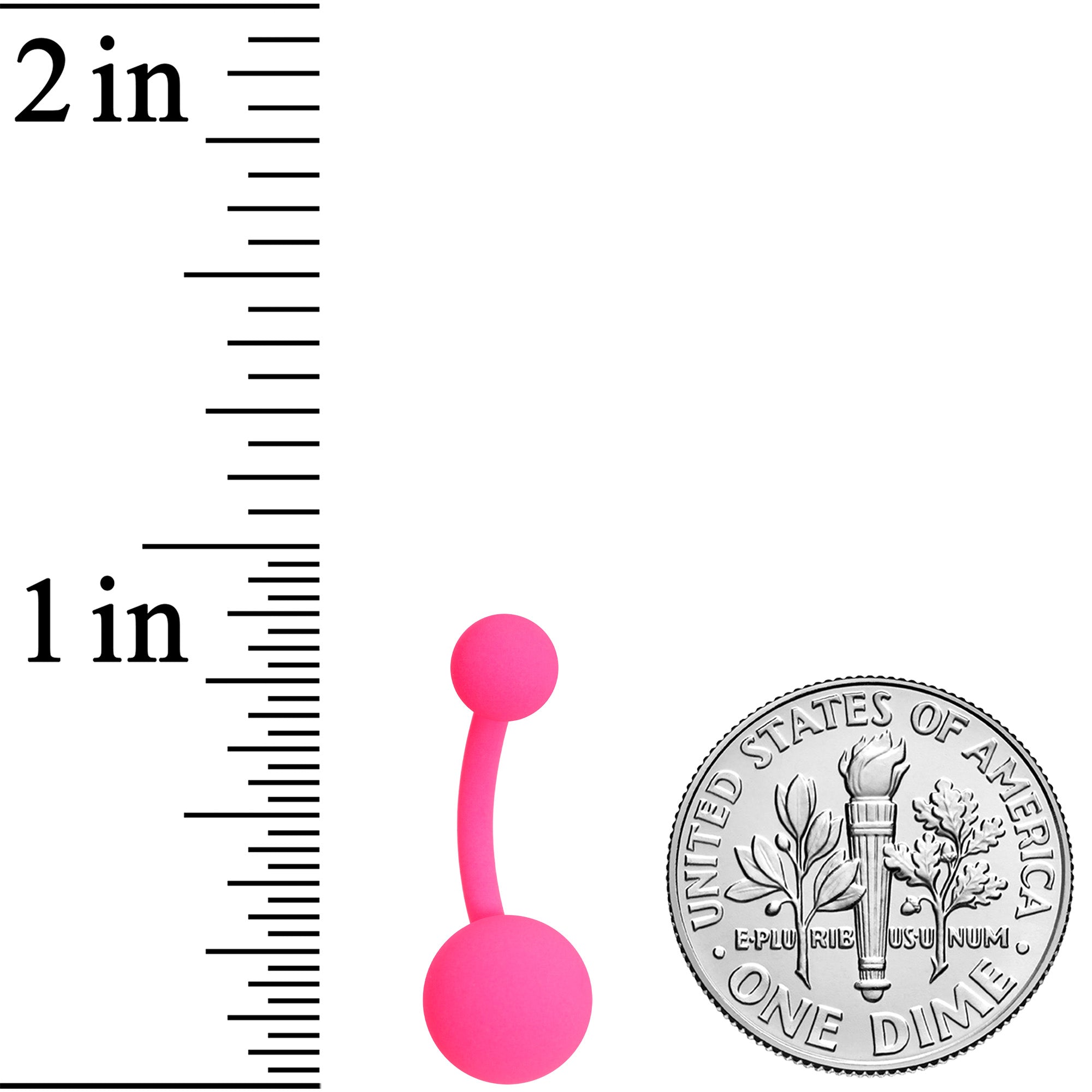 BodyCandy Powerfully Pink Matte Belly Ring — side view