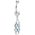 BodyCandy Clear Blue Gem Celtic Knot Dangle Belly Ring — main product shot