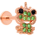 BodyCandy 16G 5/16 Green Gem Rose Gold Tone Royal Frog Labret Monroe Tragus — main product shot