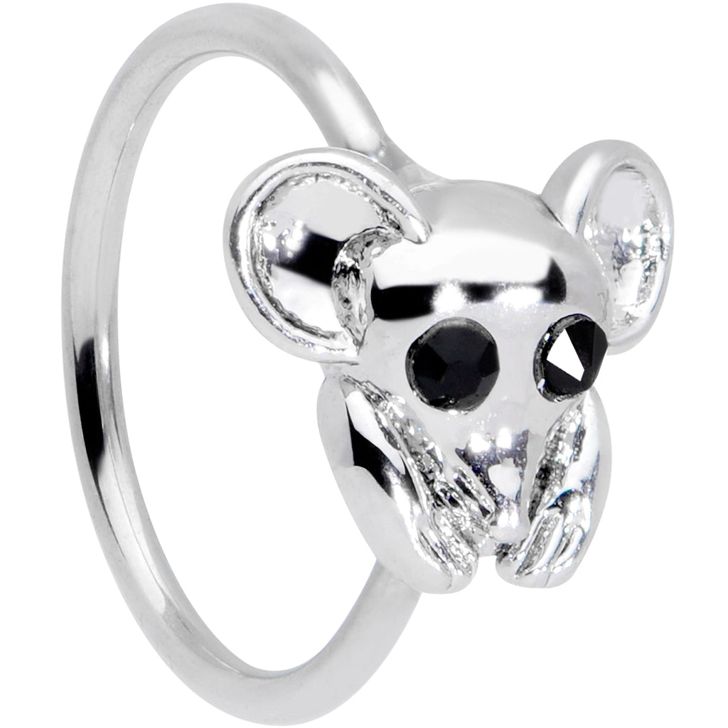 BodyCandy 20G 5/16 Black Gem Mysterious Mouse Nose Hoop — main product shot