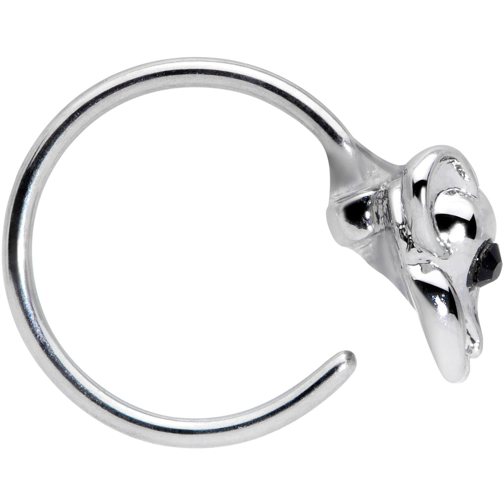 BodyCandy 20G 5/16 Black Gem Mysterious Mouse Nose Hoop — lifestyle context