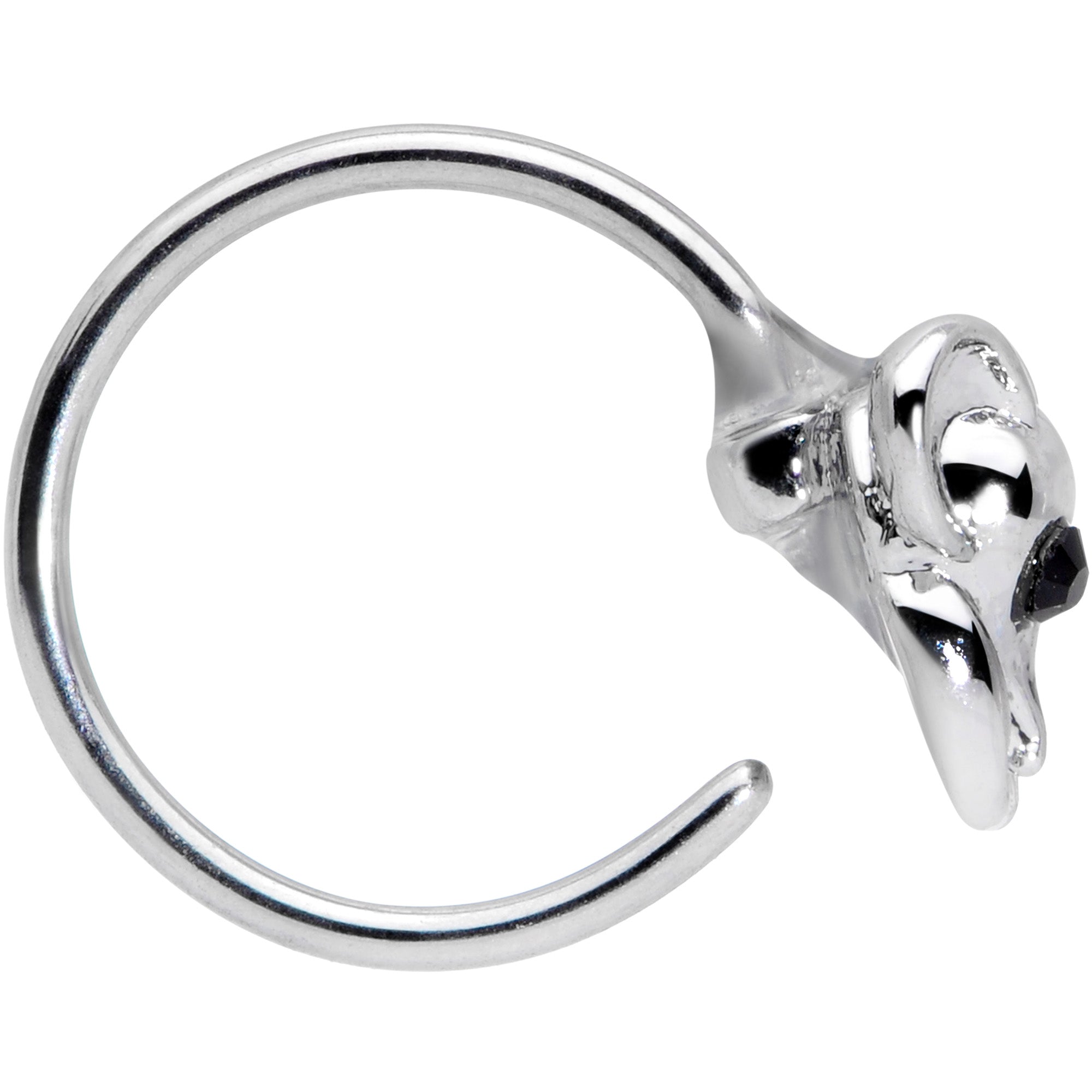 BodyCandy 20G 5/16 Black Gem Mysterious Mouse Nose Hoop — lifestyle context