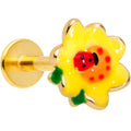 BodyCandy 16G 5/16 Gold Tone Sunny Flower Ladybug Labret Monroe Tragus — main product shot