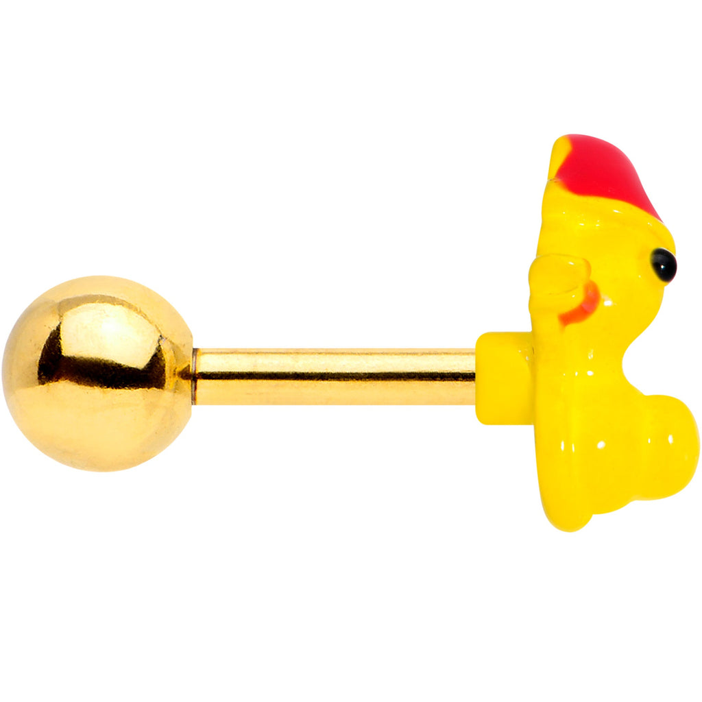 BodyCandy 16G 1/4 Gold Tone Sleepy Duck Cartilage Tragus — lifestyle context