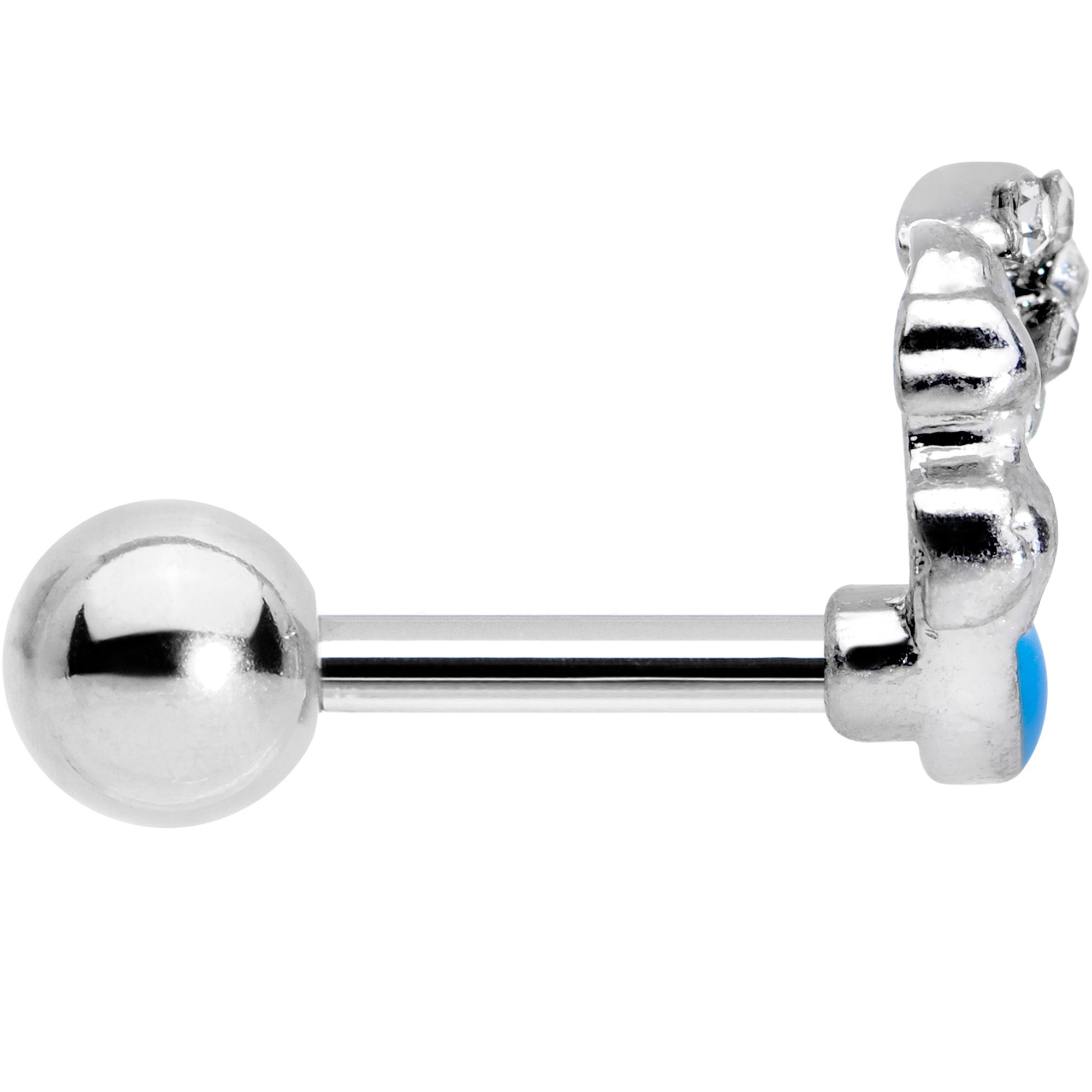 BodyCandy 16G 1/4 Clear Gem Blue Curved Mermaid Cartilage Tragus — lifestyle context
