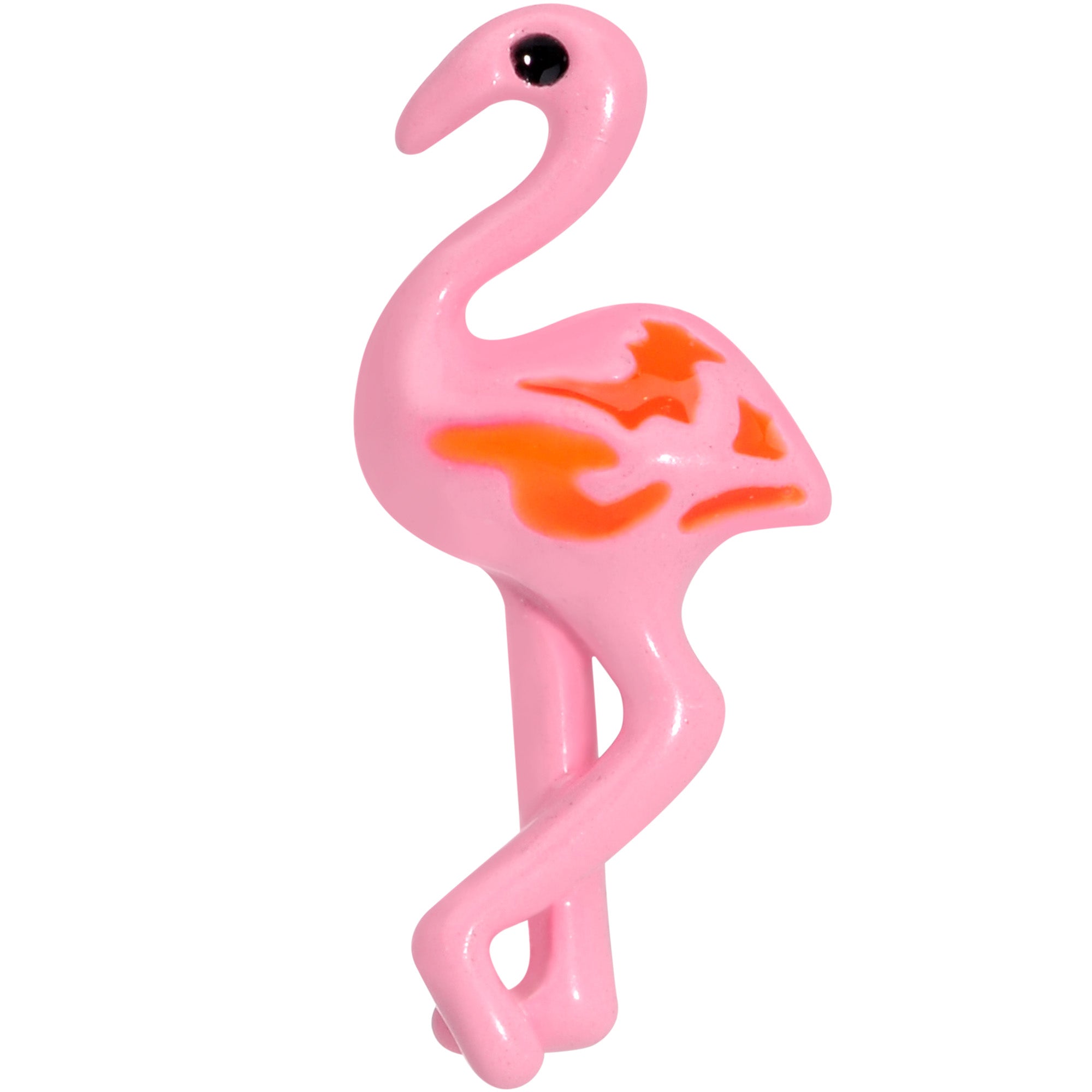 BodyCandy 16G 1/4 Gold Tone Flamingo Cartilage Tragus — detail close-up
