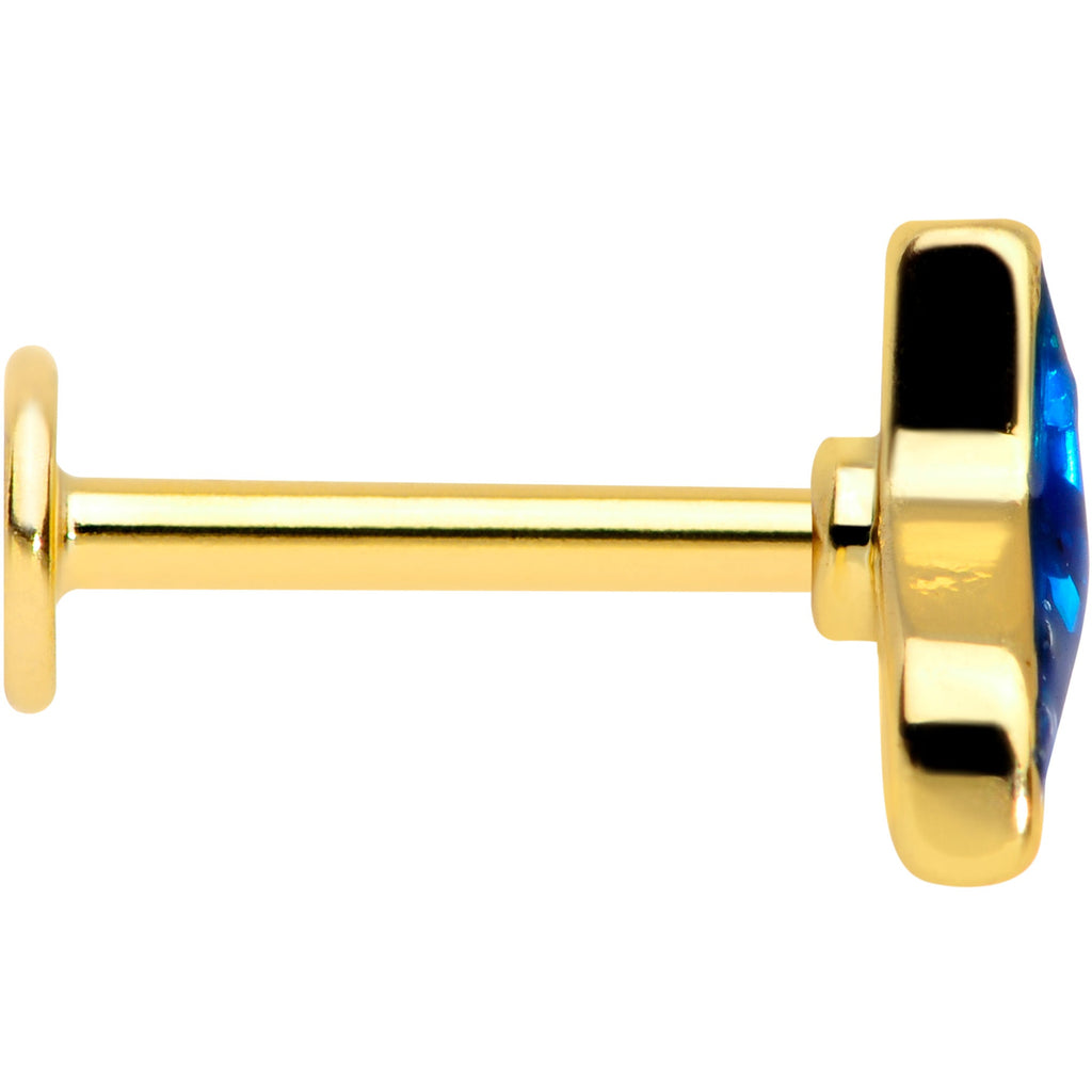 BodyCandy 16G 5/16 Gold Tone Iridescent Mermaid Tail Labret Monroe Tragus — lifestyle context